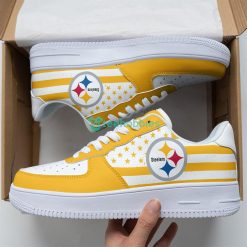 Pittsburgh Steelers Lover Striped Style Best Gift Air Force Shoes For Fans Product Photo 1