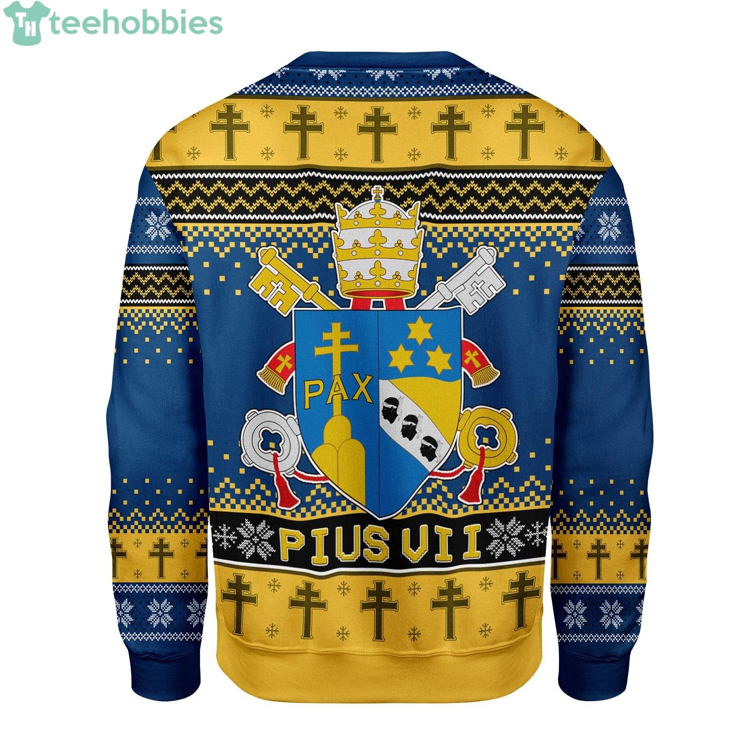Pius VII Coat Of Arms Ugly Christmas Sweater image Pius VII Coat Of Arms Ugly Christmas Sweater Product Photo 2