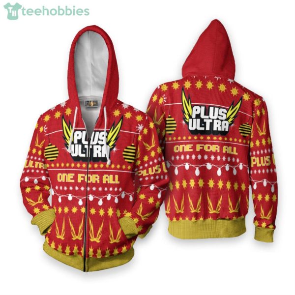 Plus Ultra Custom My Hero Academia Anime Fans Ugly Christmas Sweater Hoodie Product Photo 2