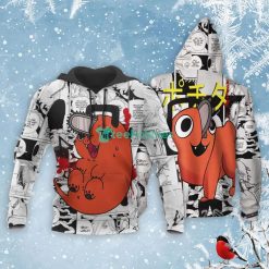 Pochita All Over Printed 3D Shirt Custom Manga Style Chainsaw Man Anime Fans Product Photo 3