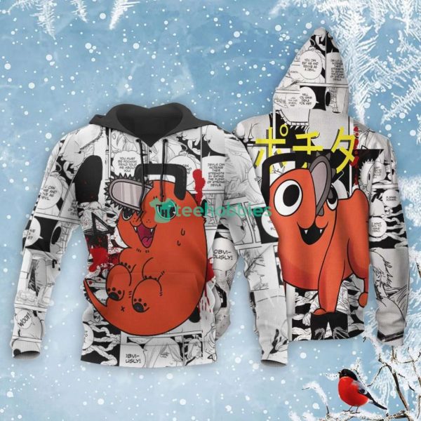 Pochita All Over Printed 3D Shirt Custom Manga Style Chainsaw Man Anime Fans Product Photo 3