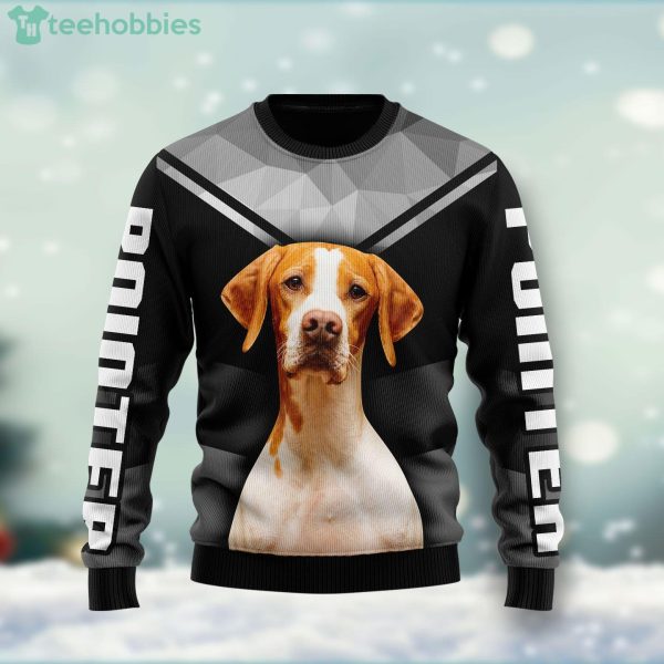 Pointer Dog Lover Ugly Christmas Holiday Sweater Product Photo 1