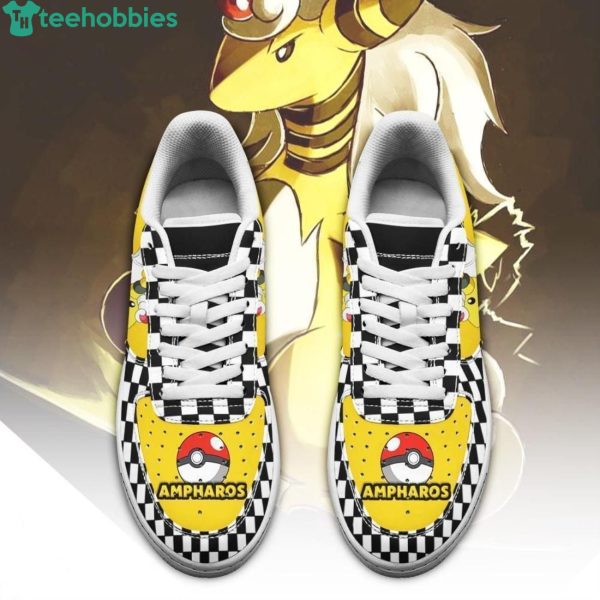 Poke Ampharos Checkerboard Custom Air Force Shoes For Fansproduct photo 2