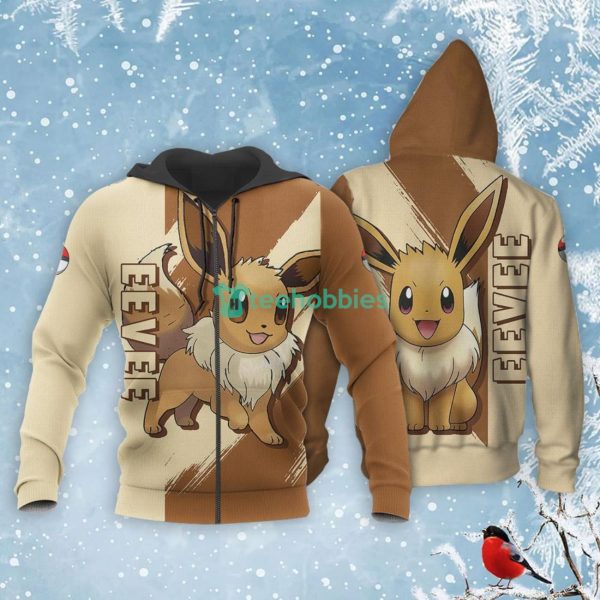 Pokemon Eevee All Over Printed 3D Shirt Custom Pokemon Anime Fans Product Photo 1