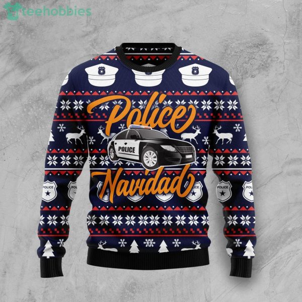 Police Navidad Best Gift Ugly Christmas Sweater Product Photo 1