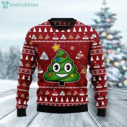 Poop Christmas Tree Emoji Funny Ugly Christmas Sweater Product Photo 1
