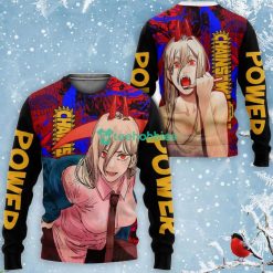 Power All Over Printed 3D Shirt Custom Chainsaw Man Anime Fans For Fans Product Photo 2