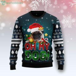 Pug Oh My Dog! Ugly Christmas Holiday Sweater Product Photo 1