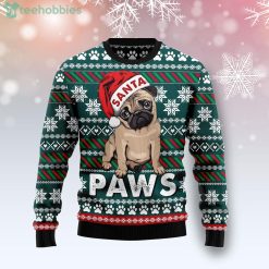 Pug Santa Paws Pug Lover Ugly Christmas Sweater Product Photo 1