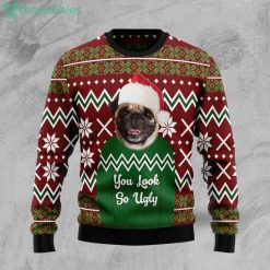 Pug You Look So Ugly Ugly Christmas Sweater Product Photo 1