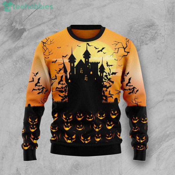 Pumpkin Town Halloween Ugly Christmas Sweater Product Photo 1