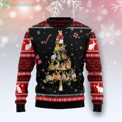 Rabbit Pine Christmas Tree All Over Print Ugly Christmas Sweater Product Photo 1