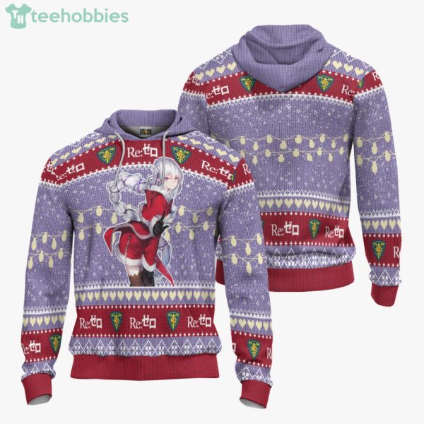 Re Zero Custom Emilia Anime Fans Ugly Christmas Sweater Hoodie Product Photo 3