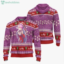 Re Zero Custom Ram Anime Fans Ugly Christmas Sweater Hoodie Product Photo 3