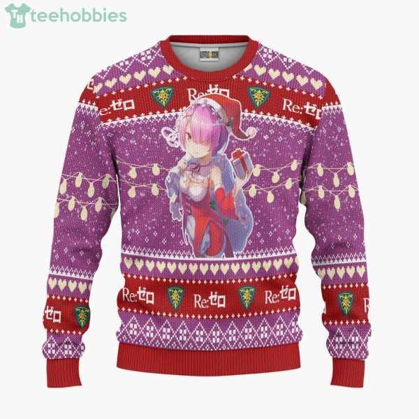 Re Zero Custom Ram Anime Fans Ugly Christmas Sweater Hoodie Product Photo 1
