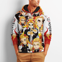 Rengoku Zip All Over Printed 3D Shirt Kimetsus Costume Anime Fans Fan Gift Idea Product Photo 2