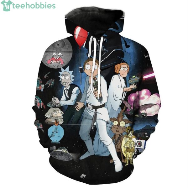 Rick And Morty Star Wars Rick And Morty X Star Wars 3D Hoodieproduct photo 1