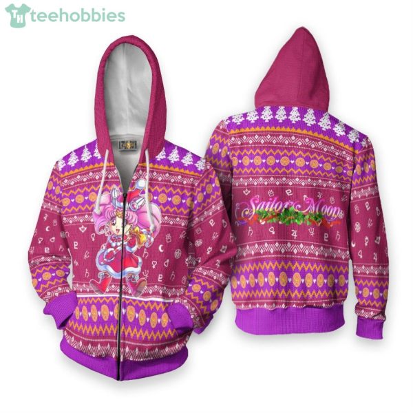 Sailor Chibi Moon Custom Sailor Moon Ugly Christmas Sweater Hoodie Product Photo 2