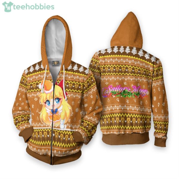 Sailor Moon Custom Sailor Venus Ugly Christmas Sweater Hoodie Product Photo 2
