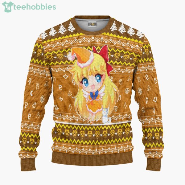 Sailor Moon Custom Sailor Venus Ugly Christmas Sweater Hoodie Product Photo 1