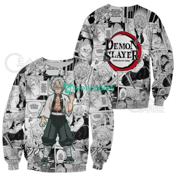 Sanemi Shinazugawa Kimetsu Anime Fans Mix Manga All Over Printed 3D Shirt Product Photo 2