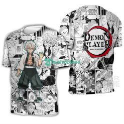 Sanemi Shinazugawa Kimetsu Anime Fans Mix Manga All Over Printed 3D Shirt Product Photo 3
