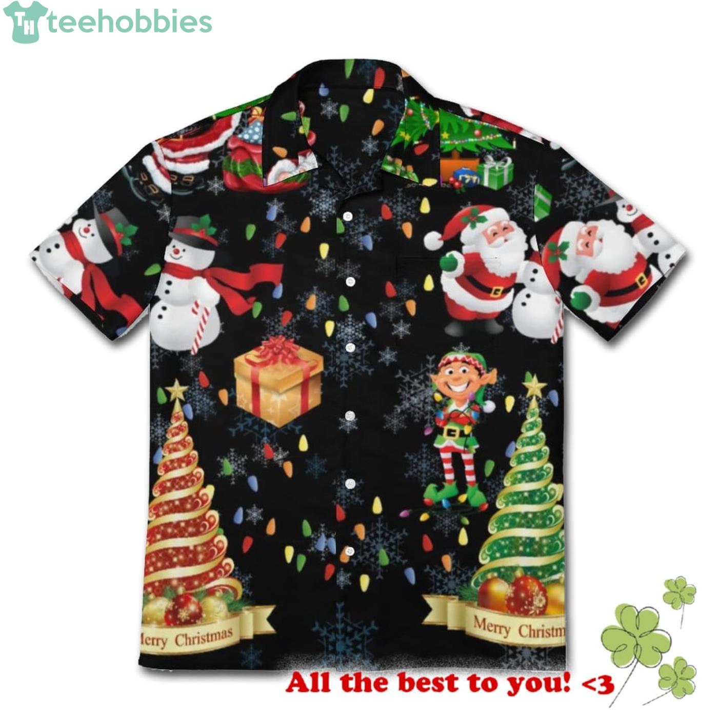 Santa Box Gift Elf Christmas Party Everything Ugly Sweater Hawaiian Shirt image Santa Box Gift Elf Christmas Party Everything Ugly Sweater Hawaiian Shirt Product Photo 2