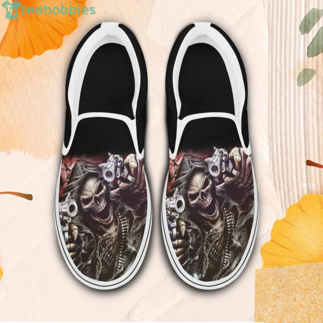 Scary Halloween Skull Horror Death Slip On Shoes For Men And Women Product Photo 1