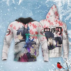 Shinobu and Giyuu All Over Printed 3D Shirt Custom Kimetsu Anime Fans Valentine's Gifts Product Photo 3