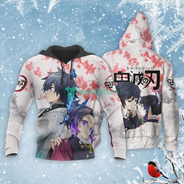 Shinobu and Giyuu All Over Printed 3D Shirt Custom Kimetsu Anime Fans Valentine's Gifts Product Photo 3