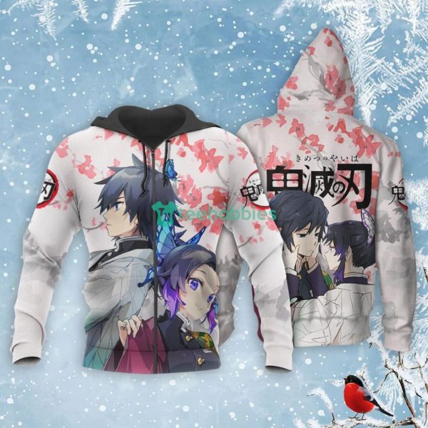 Shinobu and Giyuu All Over Printed 3D Shirt Custom Kimetsu Anime Fans Valentine's Gifts Product Photo 1