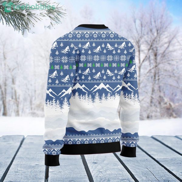 Skiing Life Is Better On Snow Funny Santa Ugly Christmas Sweater Product Photo 2