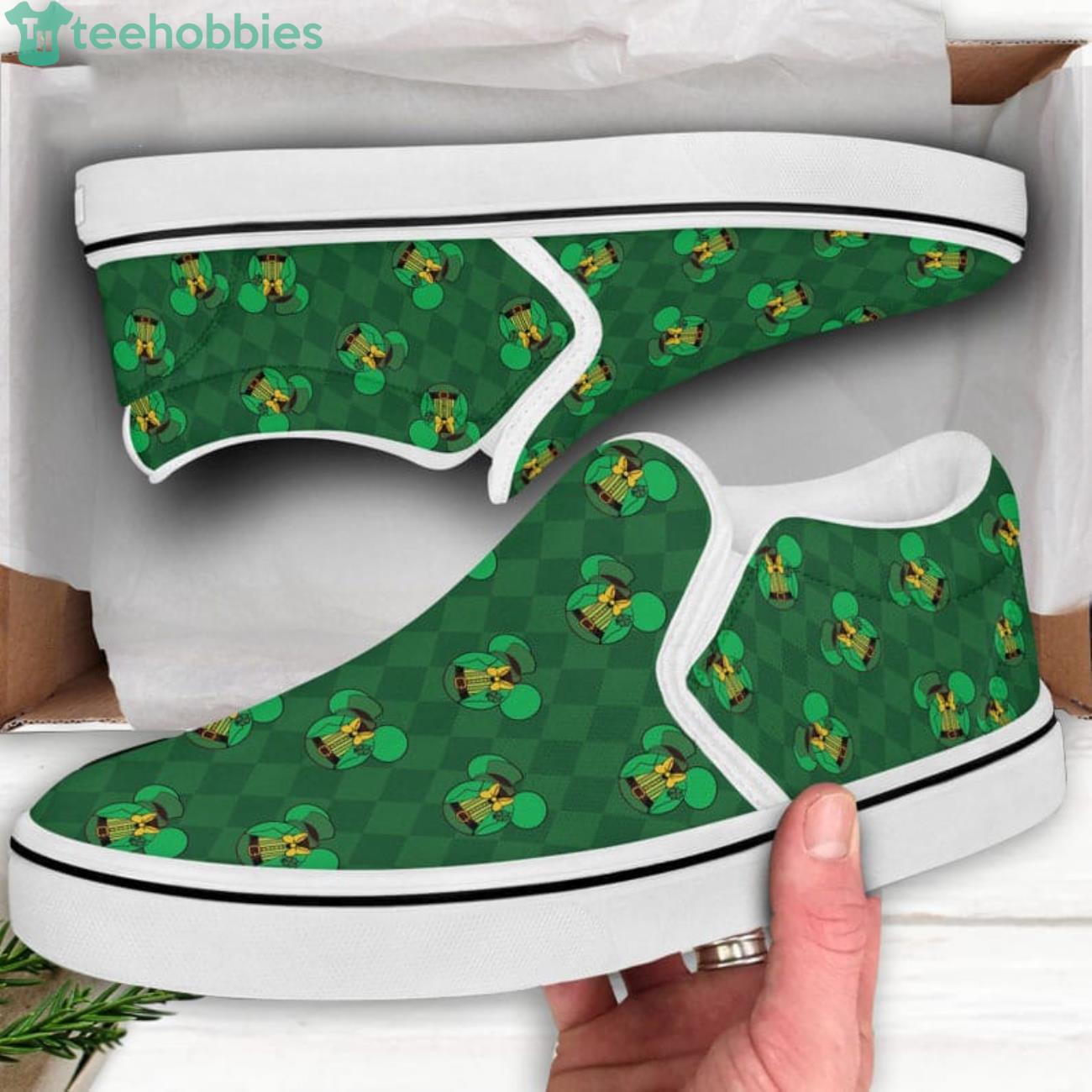 St. Patricks Day Green Clove Leaves Slip On Shoes Product Photo 1