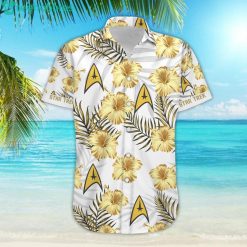 Star Trek Tropical Habicus Flowers White Hawaiian Shirt image Star Trek Tropical Habicus Flowers White Hawaiian Shirtproduct photo 3
