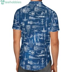 Star War Spaces Pattern Blue Short Sleeves Hawaiian Shirt image Star War Spaces Pattern Blue Short Sleeves Hawaiian Shirtproduct photo 2