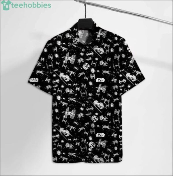 Star Wars Black And White Short Sleeves Hawaiian Shirtproduct photo 1