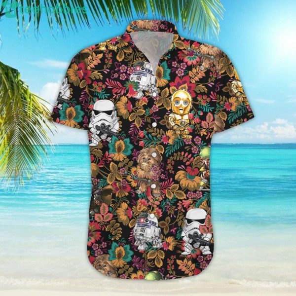 Star Wars Characters And Floral Pattern Hawaiian Shirtproduct photo 2