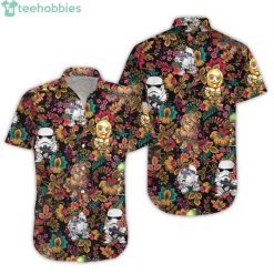 Star Wars Characters And Floral Pattern Hawaiian Shirtproduct photo 1