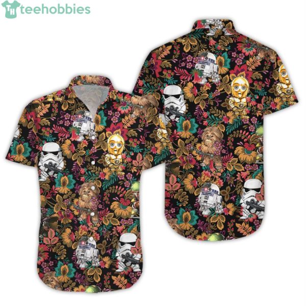 Star Wars Characters And Floral Pattern Hawaiian Shirtproduct photo 1