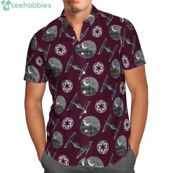 Star Wars Death Star Spaceships Purple Hawaiian Shirtproduct photo 1