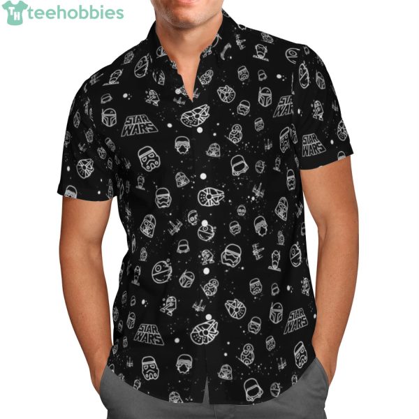 Star Wars Heads All In One Black Hawaiian Shirtproduct photo 1