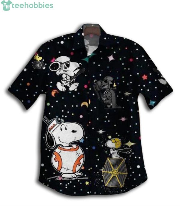 Star Wars Snoopy Black Short Sleeves Hawaiian Shirtproduct photo 1