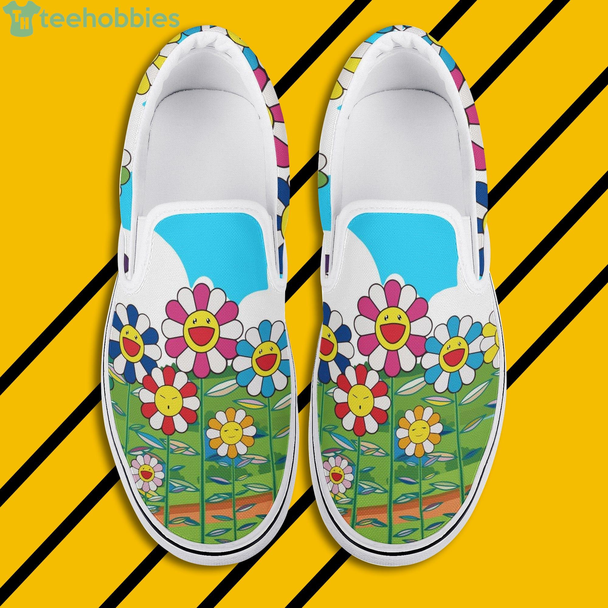 Takashi Murakami Sunflower Happy Flowers Slip On Shoes For Men And Women