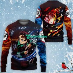 Tanjiro All Over Printed 3D Shirt Custom Water and Sun Breathing Kimetsu Anime Fans Product Photo 3