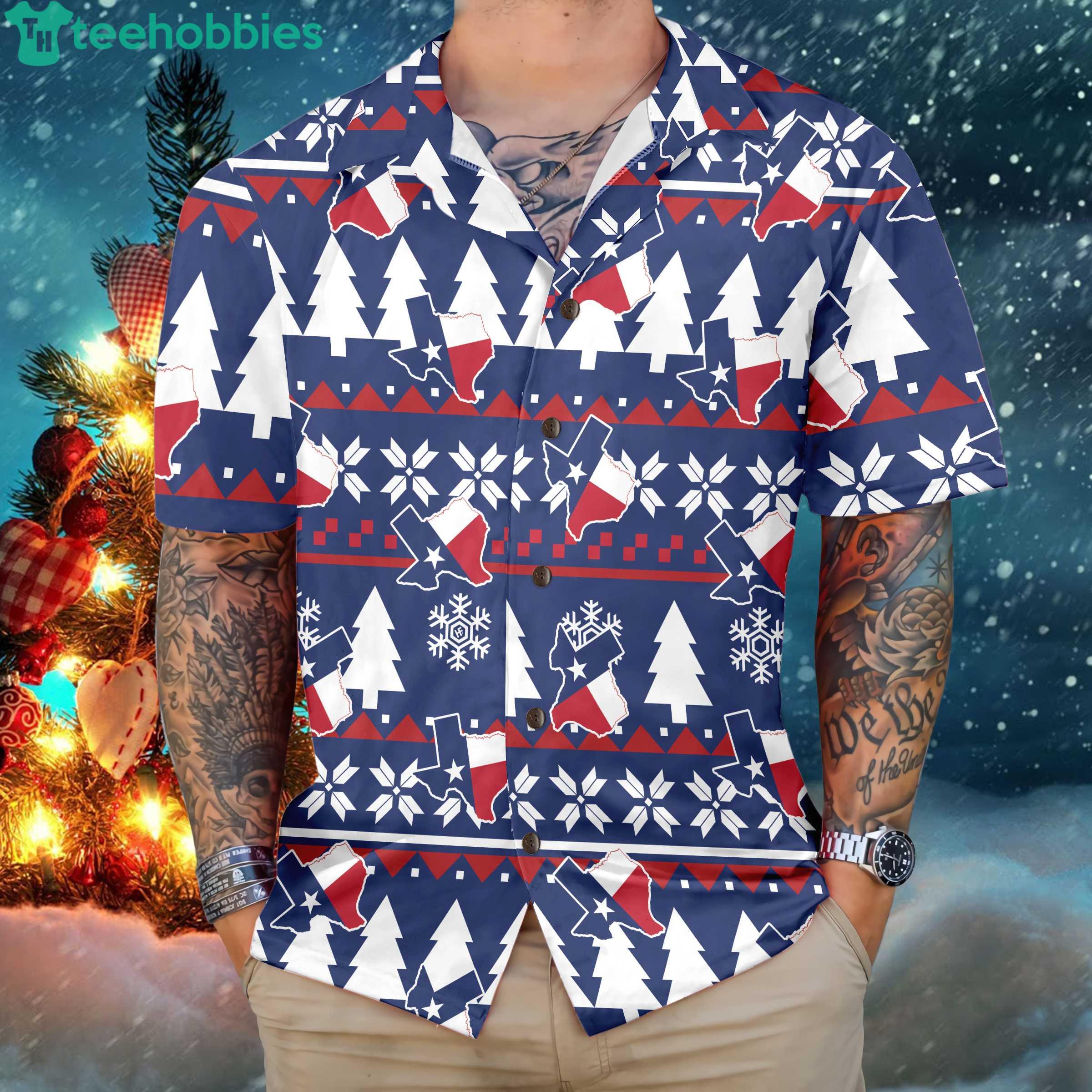 Texas Ugly Christmas Pattern Hawaiian Shirt Product Photo 1