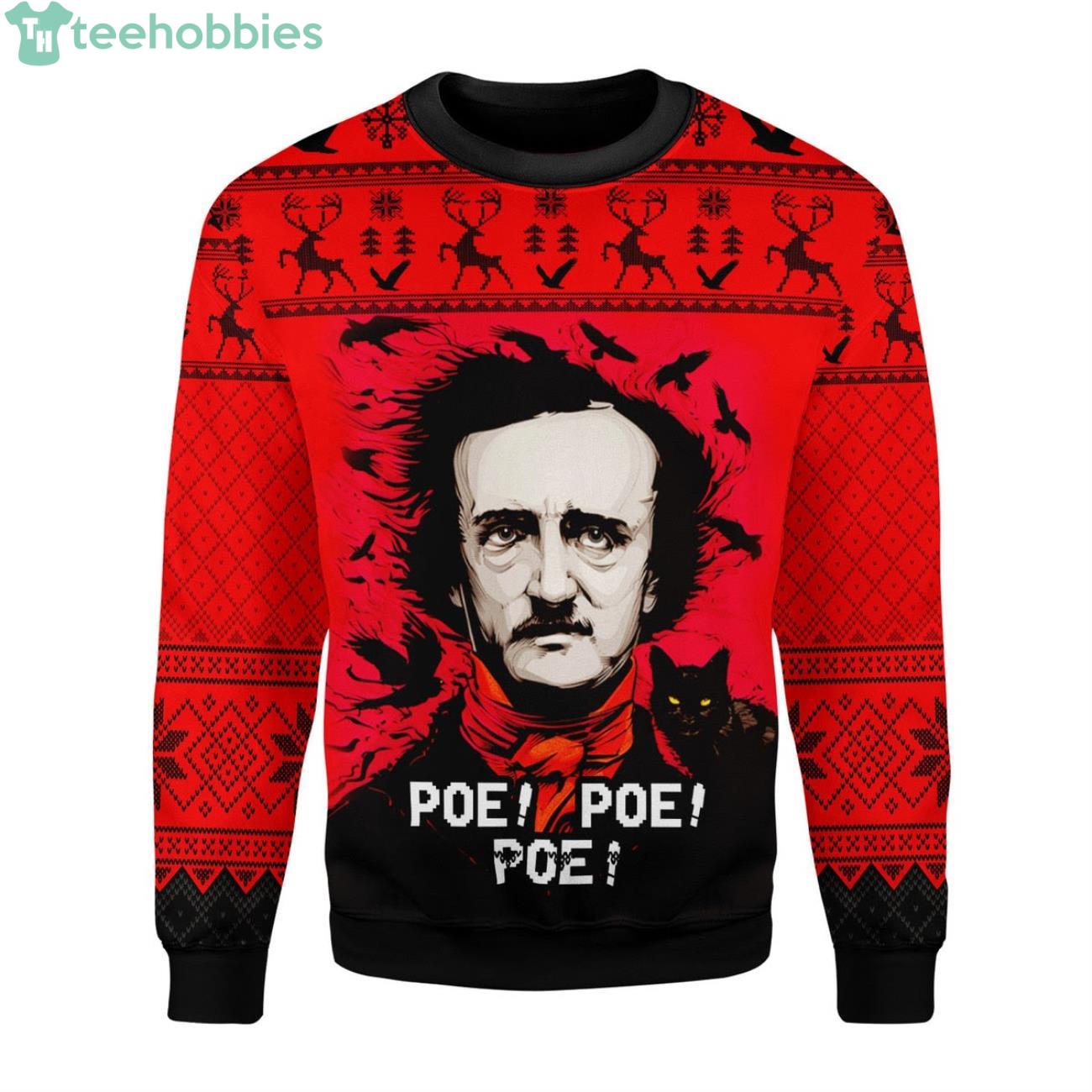 The Raven And The Black Cat Ugly Christmas Sweater