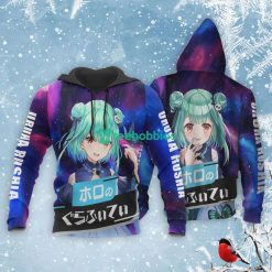 Uruha Rushia All Over Printed 3D Shirt Holo Graffiti Custom Anime Fans image Uruha Rushia All Over Printed 3D Shirt Holo Graffiti Custom Anime Fans Product Photo 3