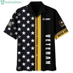 U.S Army Veteran Stars Black Short Sleeves Hawaiian Shirtproduct photo 1
