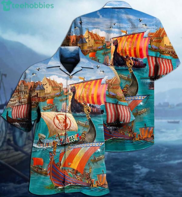 Viking Sail Let War Hawaiian Shirtproduct photo 2