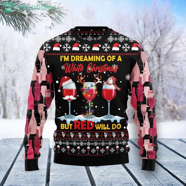 Wine Red Christmas Wine Lover Ugly Christmas Sweater Product Photo 1